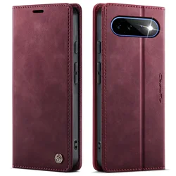 Leather Flip Case with Kickstand & Card Holder - Google Pixel 11ProXL (Red)