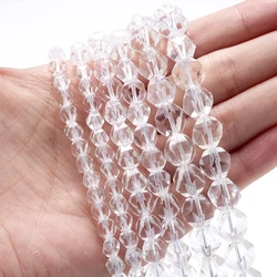 Faceted Colorful Tourmaline Stone Beads for Jewelry Making and Accessories (White Crystal)