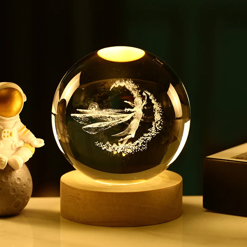 Lilo and Stitch 3Dクリスタルボールナイトライト、ディズニーミッキー