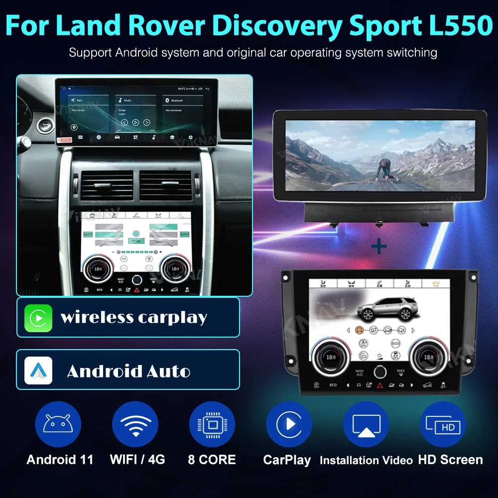 

Support Dual System For Land Rover Discovery Sport L550 2015- 2019 Car Radio Upgrade 128GB Screen Head Unit Android Auto Stereo