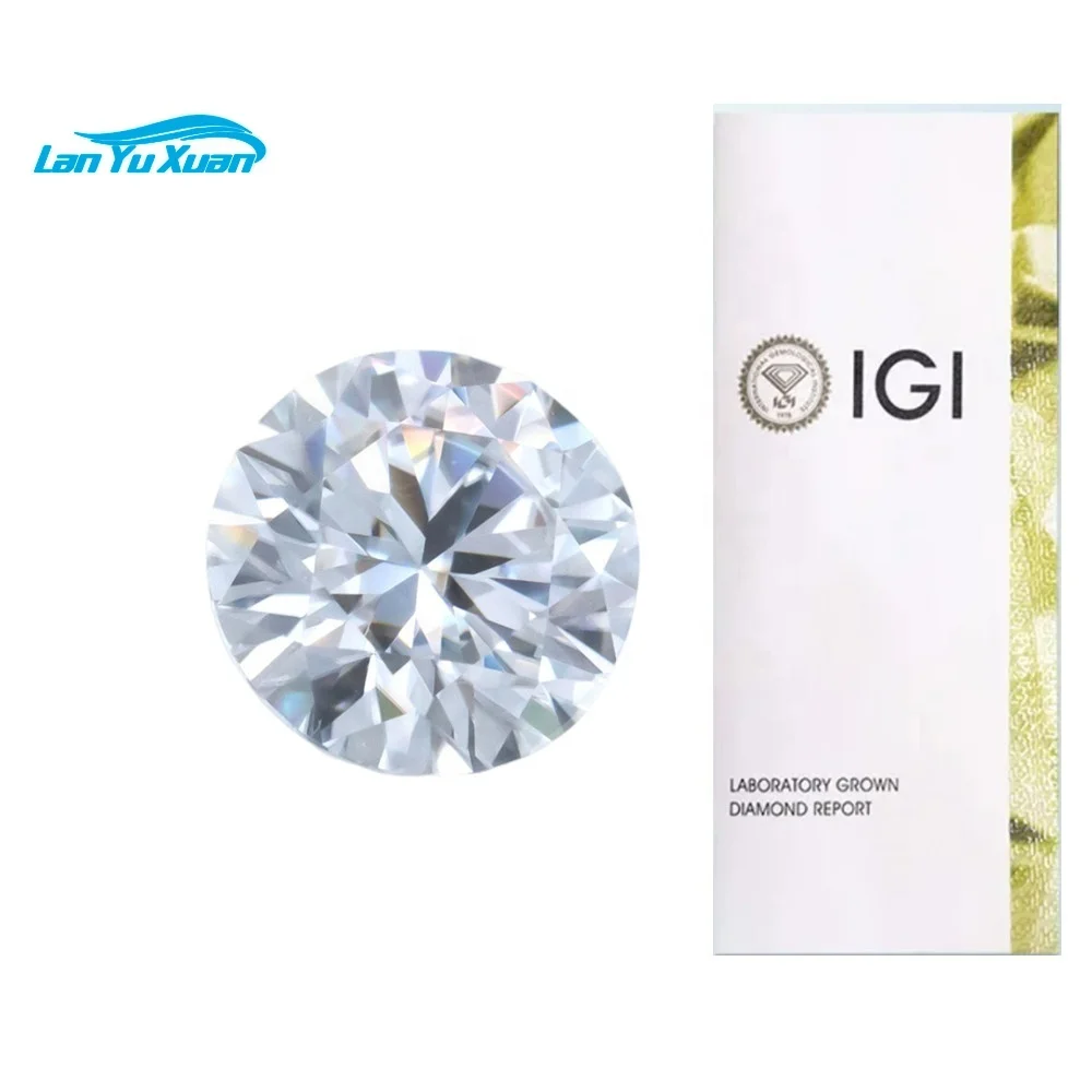 Zuanfa Jewelry Wholesale Gia Igi Certificate 1 Carat Lab Grown Diamond Cvd Hpht Diamond D Color Vvs Diamond