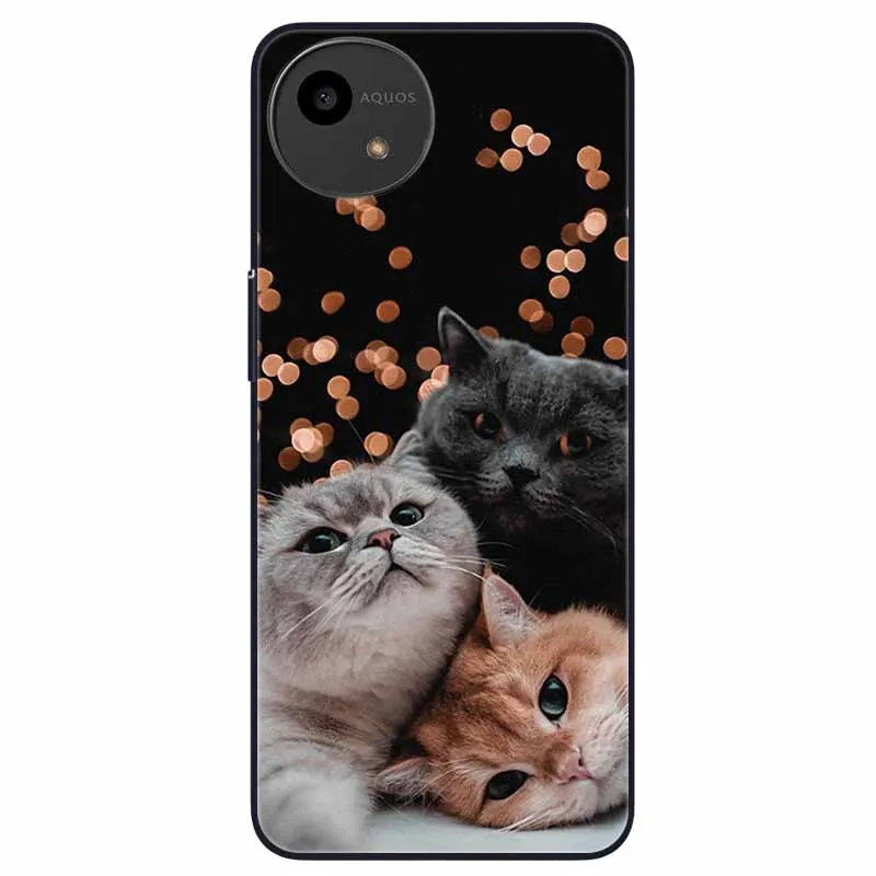 Lovely Black TPU Silicone Shockproof Soft Phone Case with Beautiful Pattern