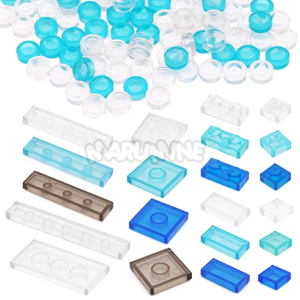 MARUMINE Transparente MOC Bausteine Ziegelteile Fliesenplatten Zubehör Kompatibel mit