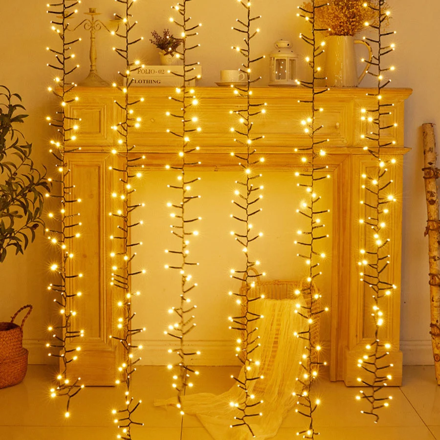 Meteor Shower Rain Light 2/3/6 In 1 Snow Falling Icle Light Outdoor Raindrop String Light Christmas Garden Tree Decor Garland