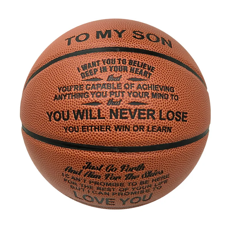 

Engraved Basketball Gifts for Son with To My Son Words Basketabll Standard Size 7 PU Leather Training Ball for Chrismas Birthday