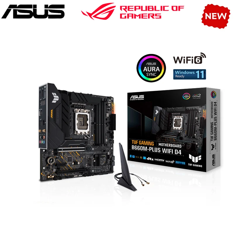 Новинка B660 для ASUS TUF GAMING B660M-PLUS WIFI D4 LGA 1700 DDR4 материнская плата B660 поддерживает процессор i5 10400f i3 12100f 12400f