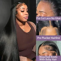 18 Inch 200 High Desity 13x6 13x4 HD Lace Front Human Hair Wigs Pre Plucked For Women Bone Straight Human Hair Lace Frontal Wigs 2