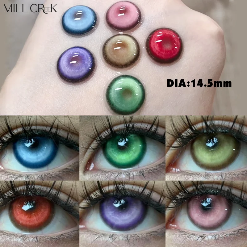 Contact Lenses MILL CREEK 2PCS Halloween Graduated Green Brown Anime Pupil Cosplay Degree Grade 0.00-8.00