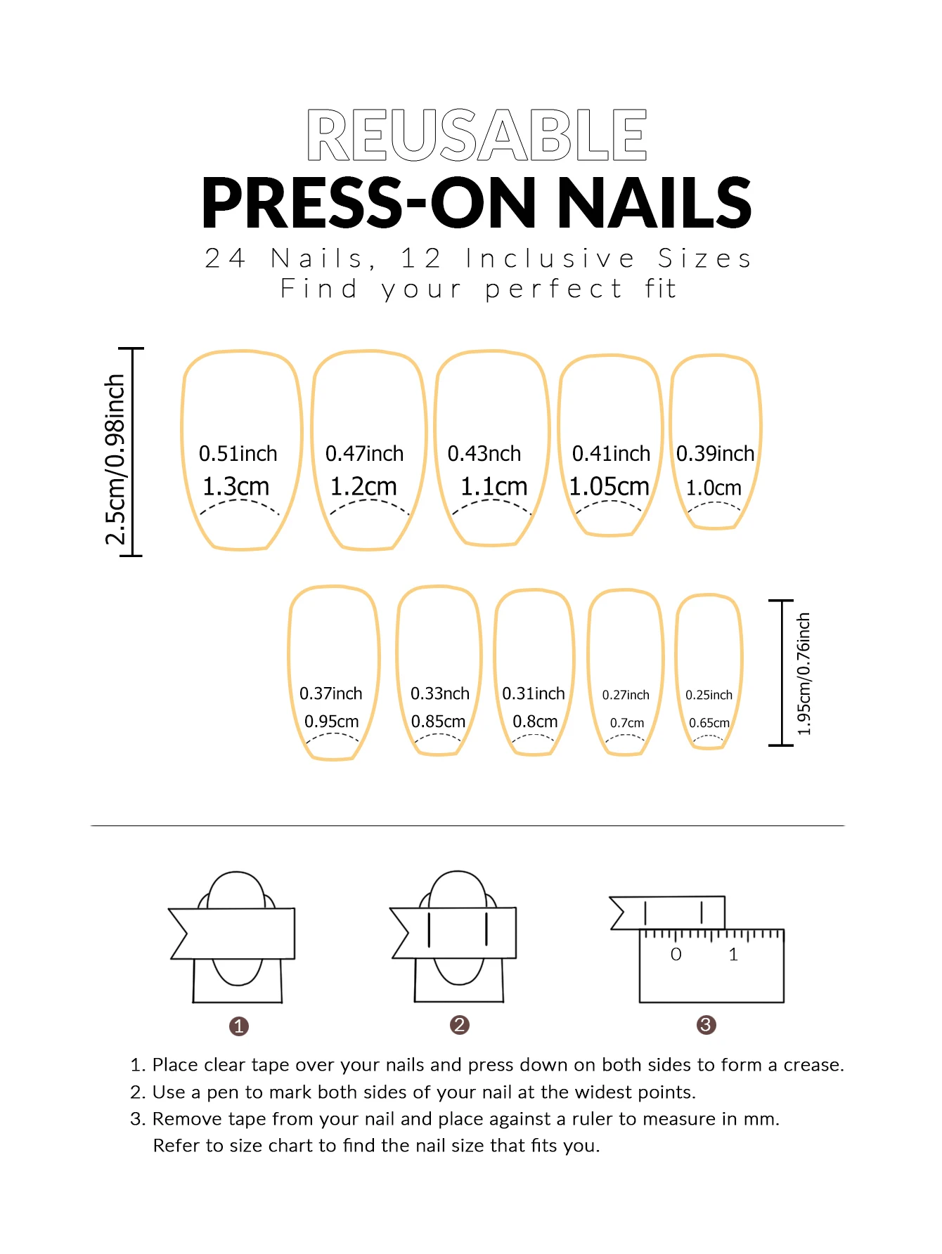 Stylish Black Press On Nails