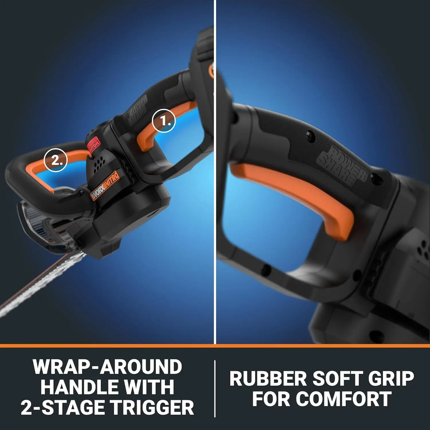 Nitro 20V 22" Hedge Trimmer Cordless, Lightweight Cordless Hedge Trimmer with Dual-Action Blades 3400 SPM, Brushless Power