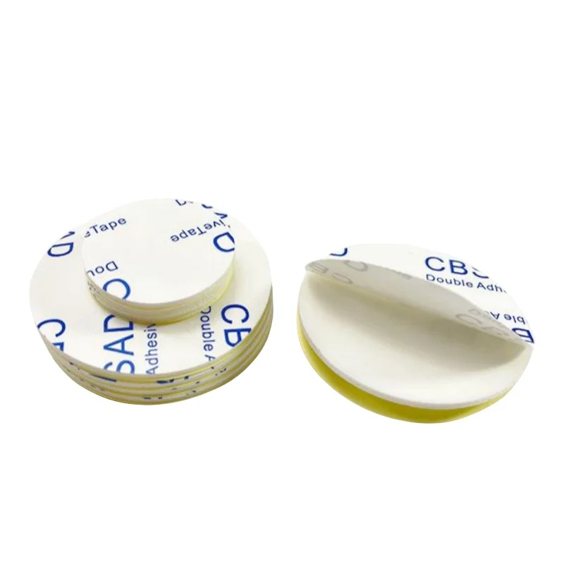 

PE Foam Double-sided Strong Adhesive Tape White Round Thick 1mm or 2mm Die-cutting 500pcs