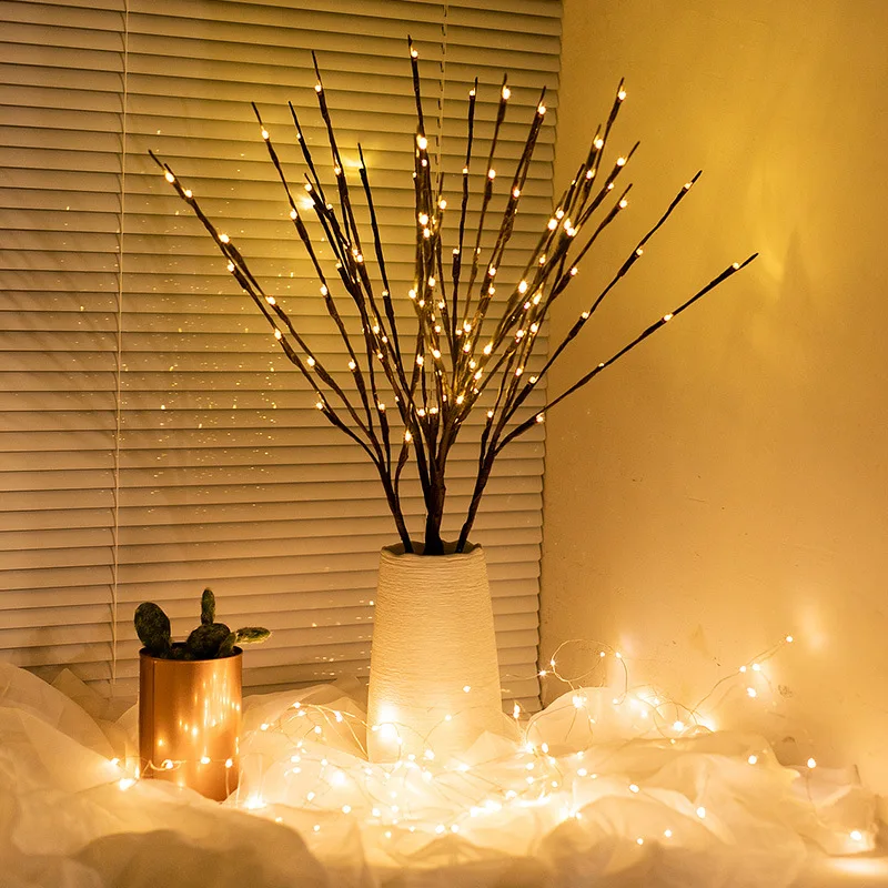 

20Lamp Beads Artificial Branch LED Lamp String New Year Decoration Christmas Decoration Household Fairy Tale Lamp LED Wreath