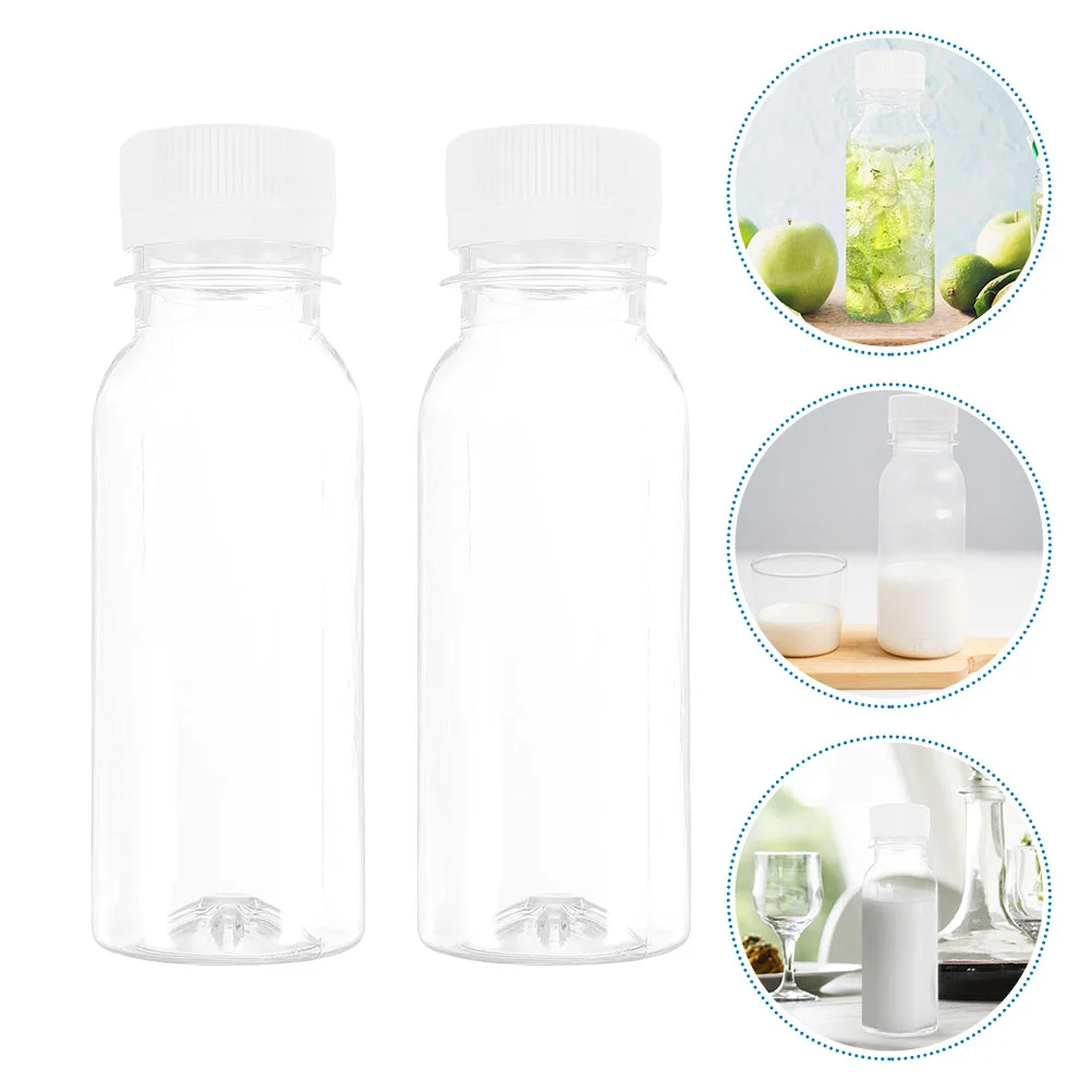 

4 Pcs Drink Bottle Clear Water Empty Transparent Juice Jar Bottled Refillable Bottles The Pet Beverage Juices