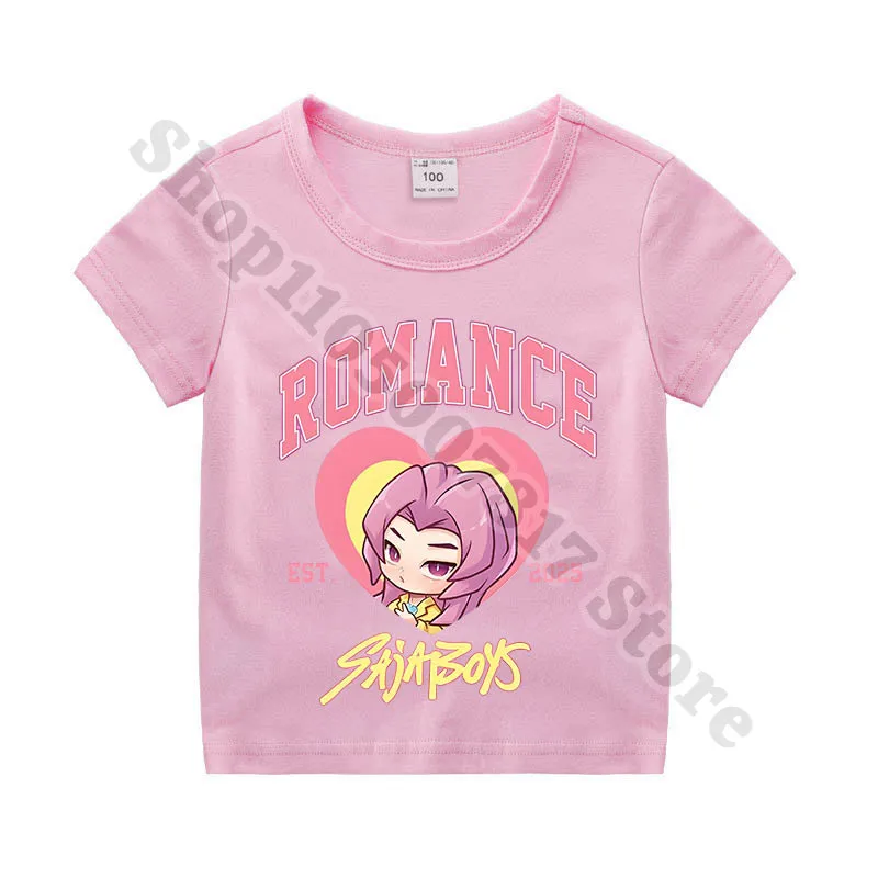 T-shirt Enfant Manches Courtes D-Demon H-Hunters 2025 - Imprimé Anime Coloré, Col Rond - En Polyester/élasthanne - Cadeau Noël - 13