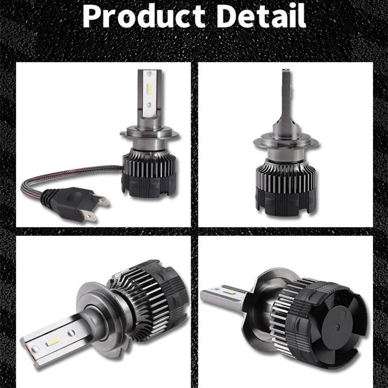 LED Car Headlights H7 H4 H1 H3 H11 H8 H9 9005 9006 HB3 HB4 4500K 6000K 8000K PTF Ice Bulbs Turbo Fog Light 12V 24V