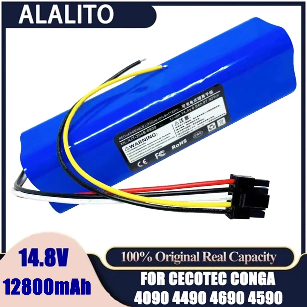 

14.8V 12800mAh 100% New CECOTEC CONGA 4090 4490 4690 4590 Mopping Robot Battery Pack Netease Intelligent Manufacturing NIT Model