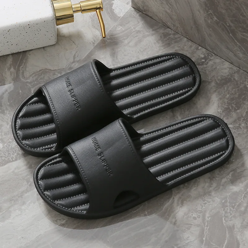 Striped Soft Sole Women Slippers Fashion Thick Platform Bathroom Home Men Indoor Non-Slip Anti-Slip Female Cloud Cushion Slides