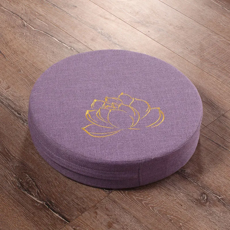 1PC Meditate Meditation PEP Hard Texture Linen Round Backrest Pillow Cushion Washable Yoga Floor Mat 40x6cm 