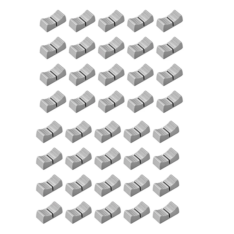 40Pcs 24Mmx11mmx10mm Console Mixer Slider Fader Knobs Replacement For Potentiometer Gray Knob Black Mark pot mixer fader equalizer knob cap rotary knob for dj controller