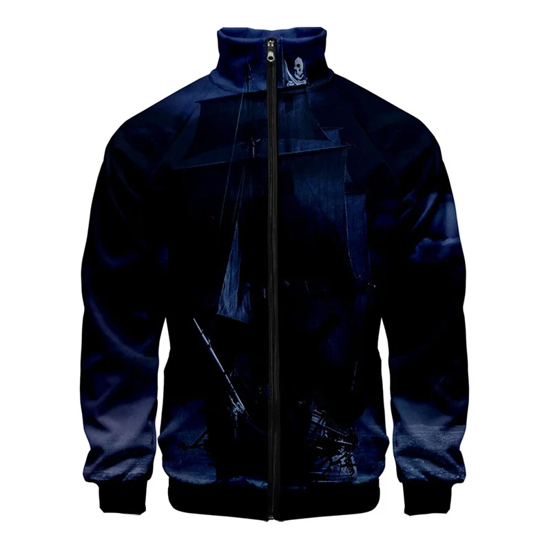 thumbnail image 1 of Chaqueta retro con estampado 3D de navegación oceánica para hombre, abrigo de manga larga de gran tamaño para la calle, ropa con personalidad para niños, chaquetas con cremallera, 1 of 5