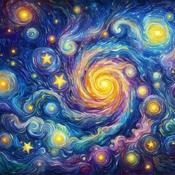 Starry Night Whirlpool Diamond Painting Kit - 5D DIY Mosaic Art - 50x50cm Full Square (B1)
