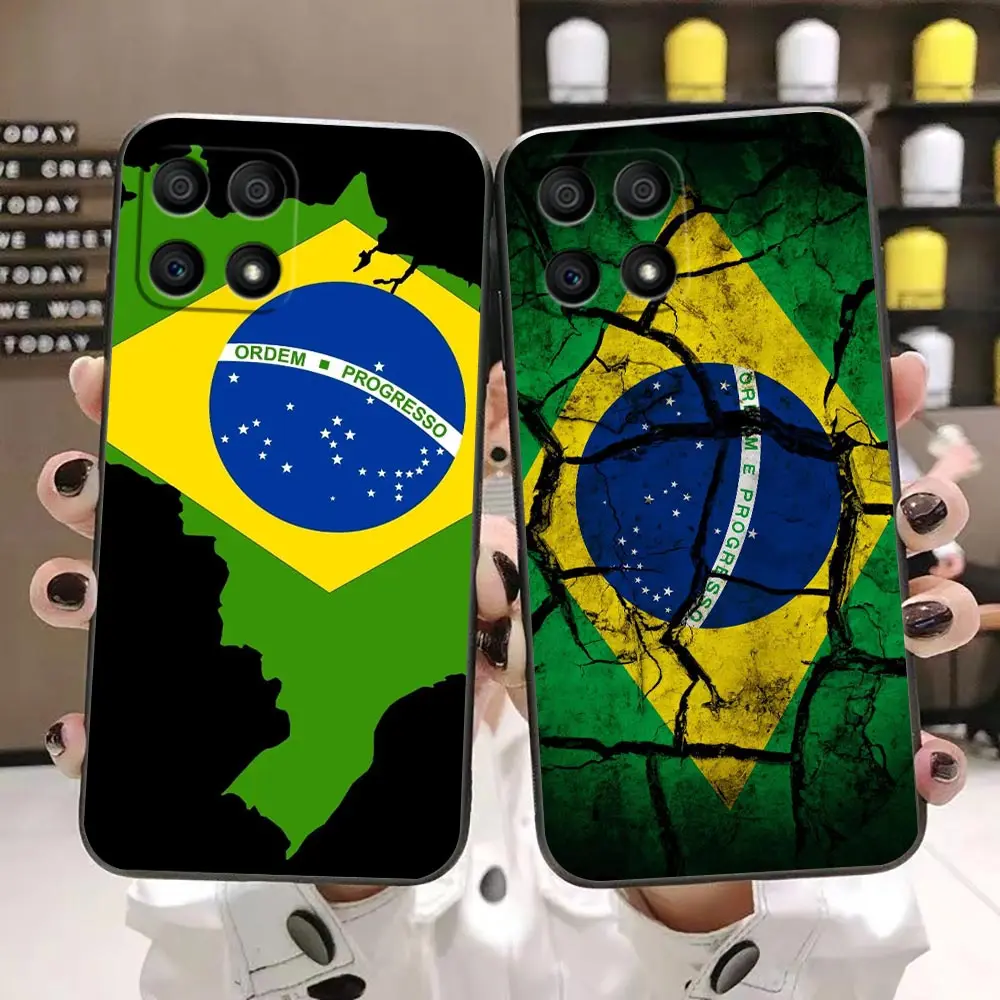 Custodia Funda Per Huawei Honor X40 X30 X20 X10 X9 X9A X8 X7 5G V40 V30 V20 V10 V9 Magic 3 4 5 Pro Custodia Capa Flag Of Brazil Football