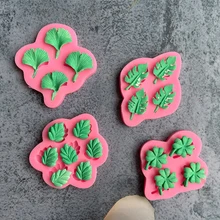 열대 은행 나무 잎 몬스테라 실리콘 몰드, 초콜릿 캔디 퐁당 몰드, DIY 클레이 수지 모델, 케이크 장식 도구