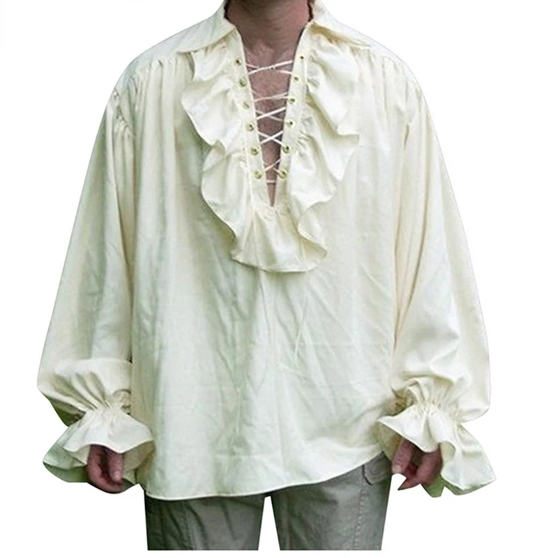 Camisa De Pirata Para Hombre Adulto - Disfraz De Espadachín Colonial, Zorro O Mosquetero