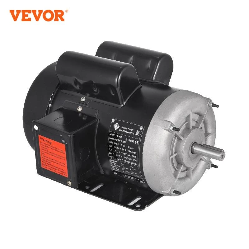 VEVOR Motor eléctrico monofásico 1,5 HP, polos, 115/230V, velocidad nominal, 3450RPM, 56 CW CCW de rotación de marco para bombas compresoras de aire|Motor CA| - AliExpress