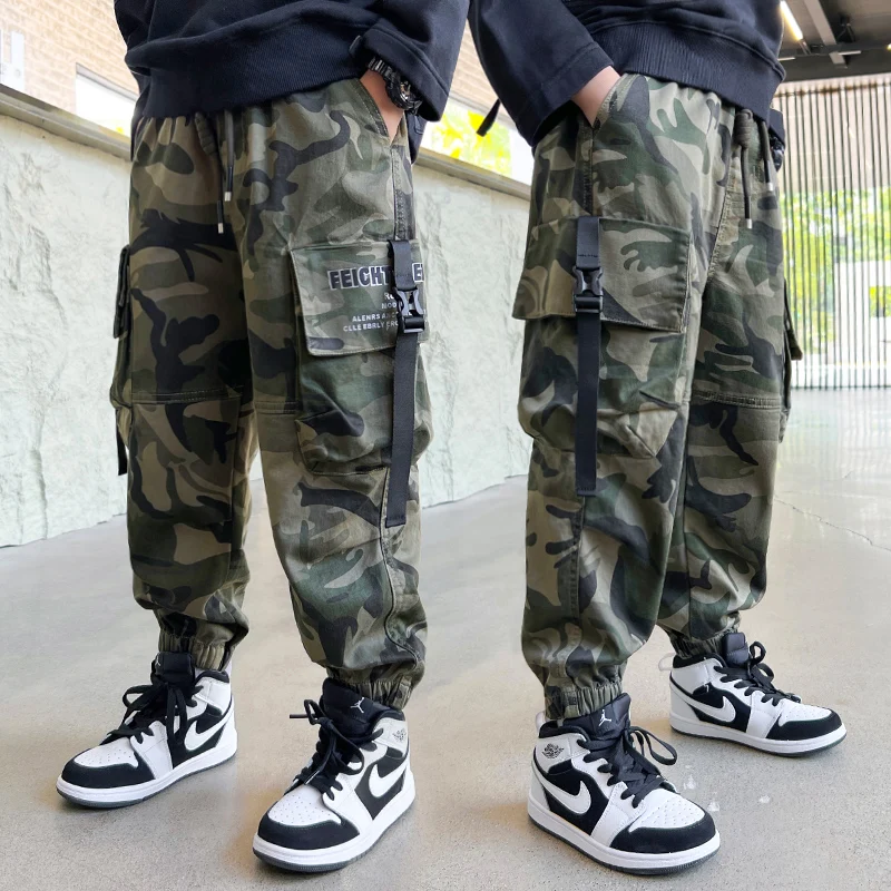 

Children's Clothing Big Boys Cotton Camouflage Pants Spring Autumn Teenager Kids Casual Trousers 10 12 13 14 Years Cargo Pants