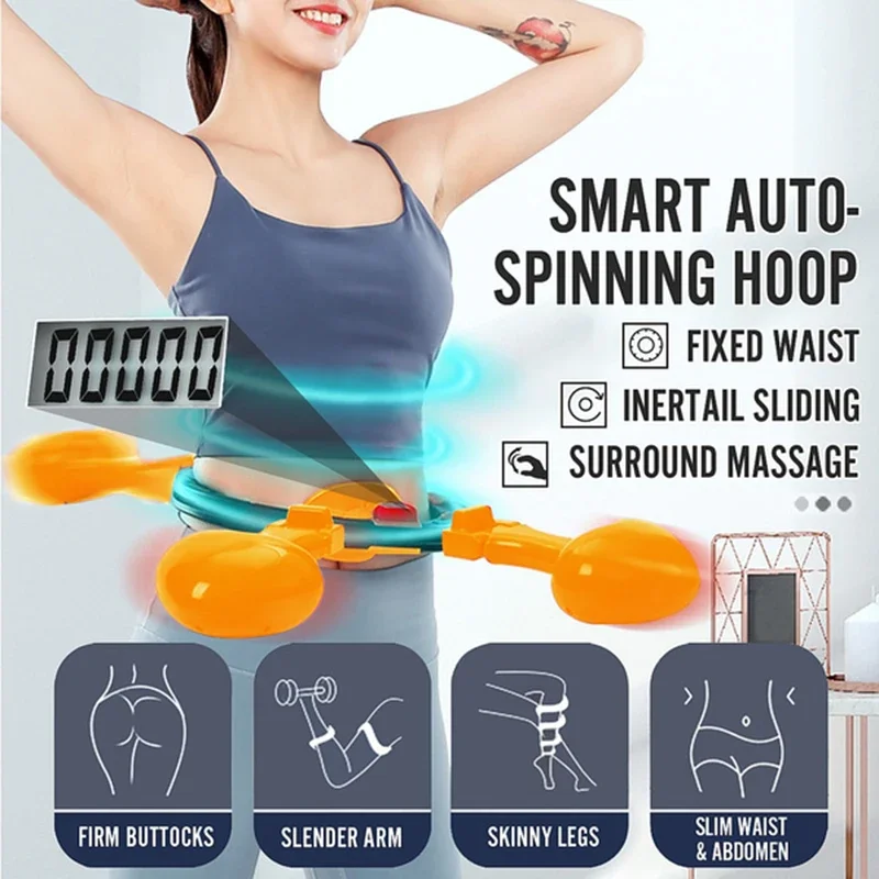 

Smart Auto-Spinning Hoop, Body Massage, Weight Exercise, Stress Release, Detachable Portable Waist, Fitness Sports Health Care T