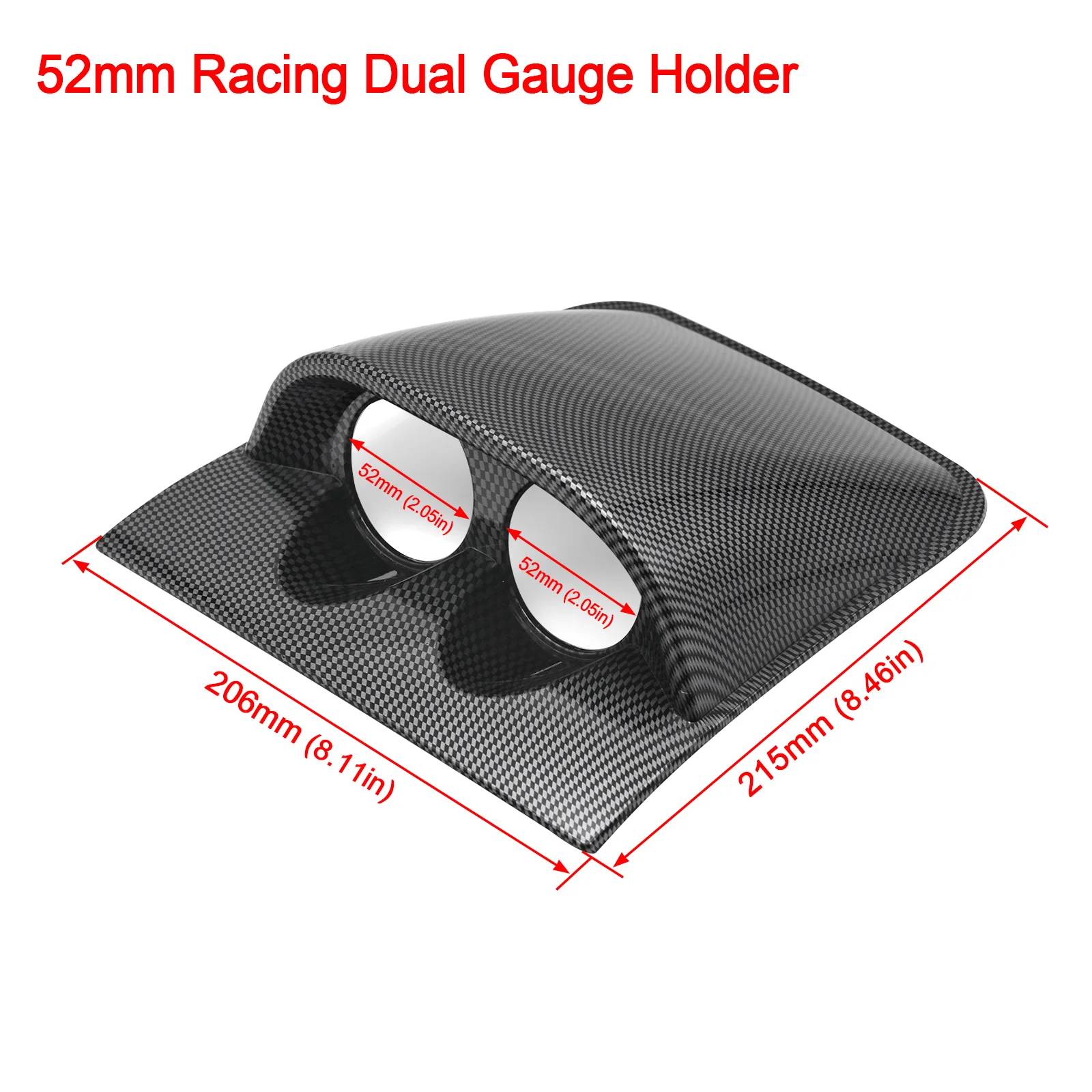 Dashboardmeterhouder 52mm - 3-Gats Montagebeugel Zwart Voor Auto Meters