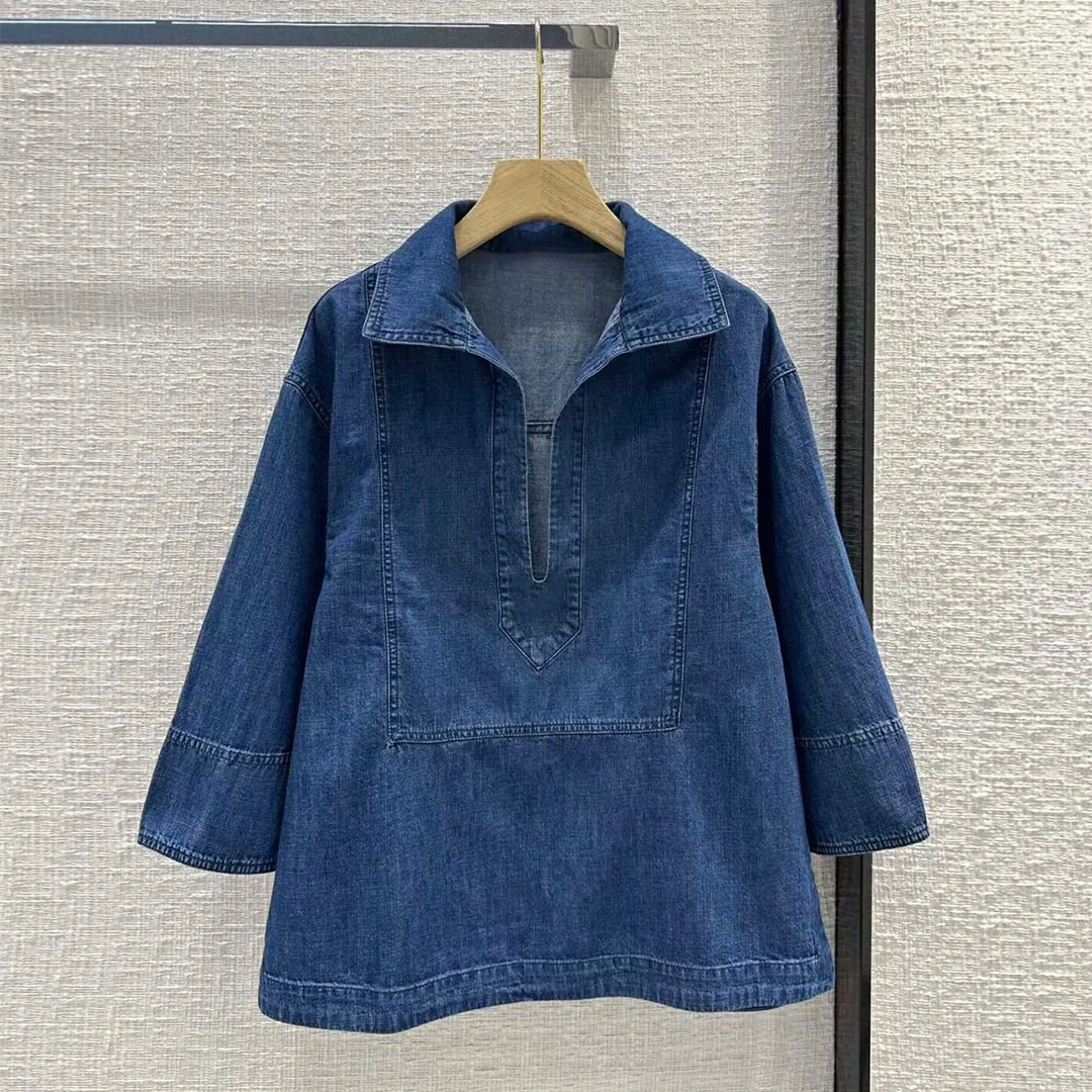 

2023 Women's Clothing Fashion loose denim shirt Autumn Winter New 1.201