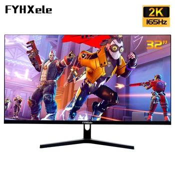 FYHXele-32 인치 모니터 165hz 2K QHD 게임용 컴퓨터 모니터, 높은 신선도, IPS 패널, LED 데스크탑, FreeSync, G-Sync, MPRT, 1ms