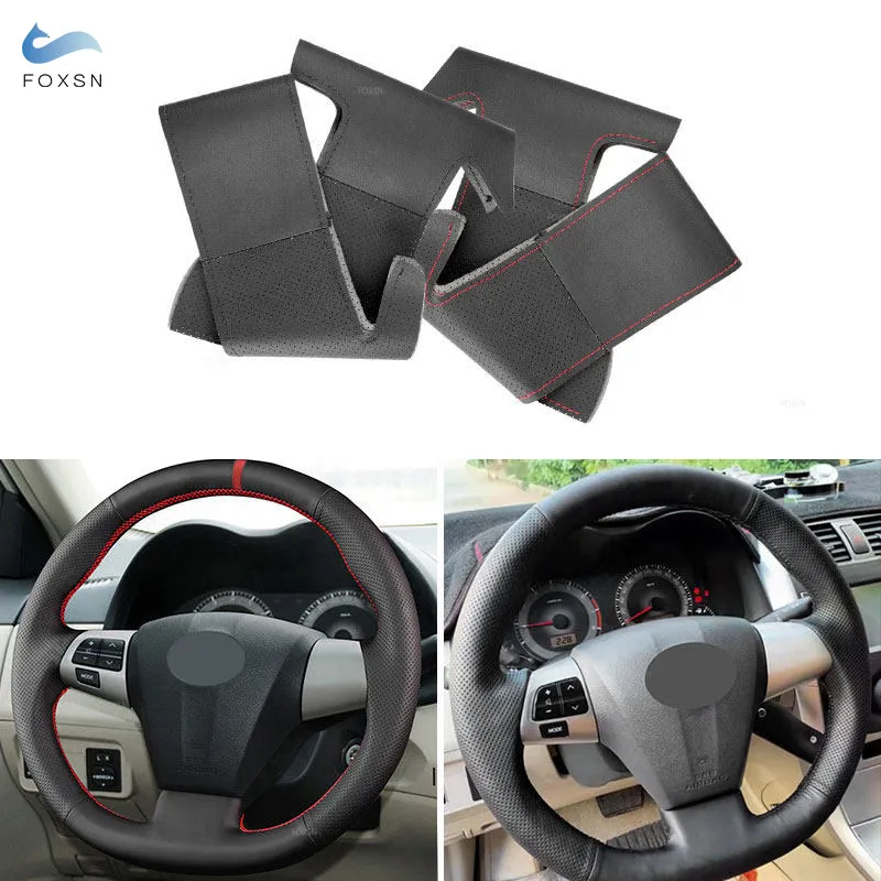 Hand Braid Car Styling Steering Wheel Leather Cover Trim For Toyota Corolla RAV4 Auris Wish Vanguard