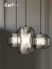 Modern Minimalist Living Room Dining Room Marble Glass Chandelier Creative Indoor Bedroom Bedside Stairs Ceiling Lamp 3