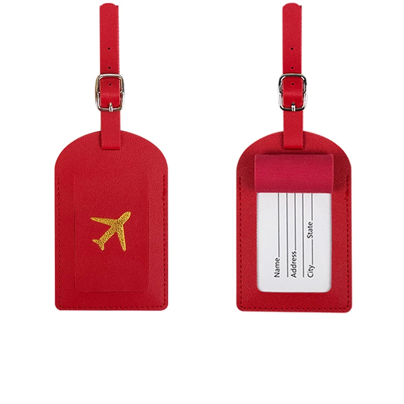 Luggage Tag 1PC PU Leather Luggage Tag Suitcase Identifier