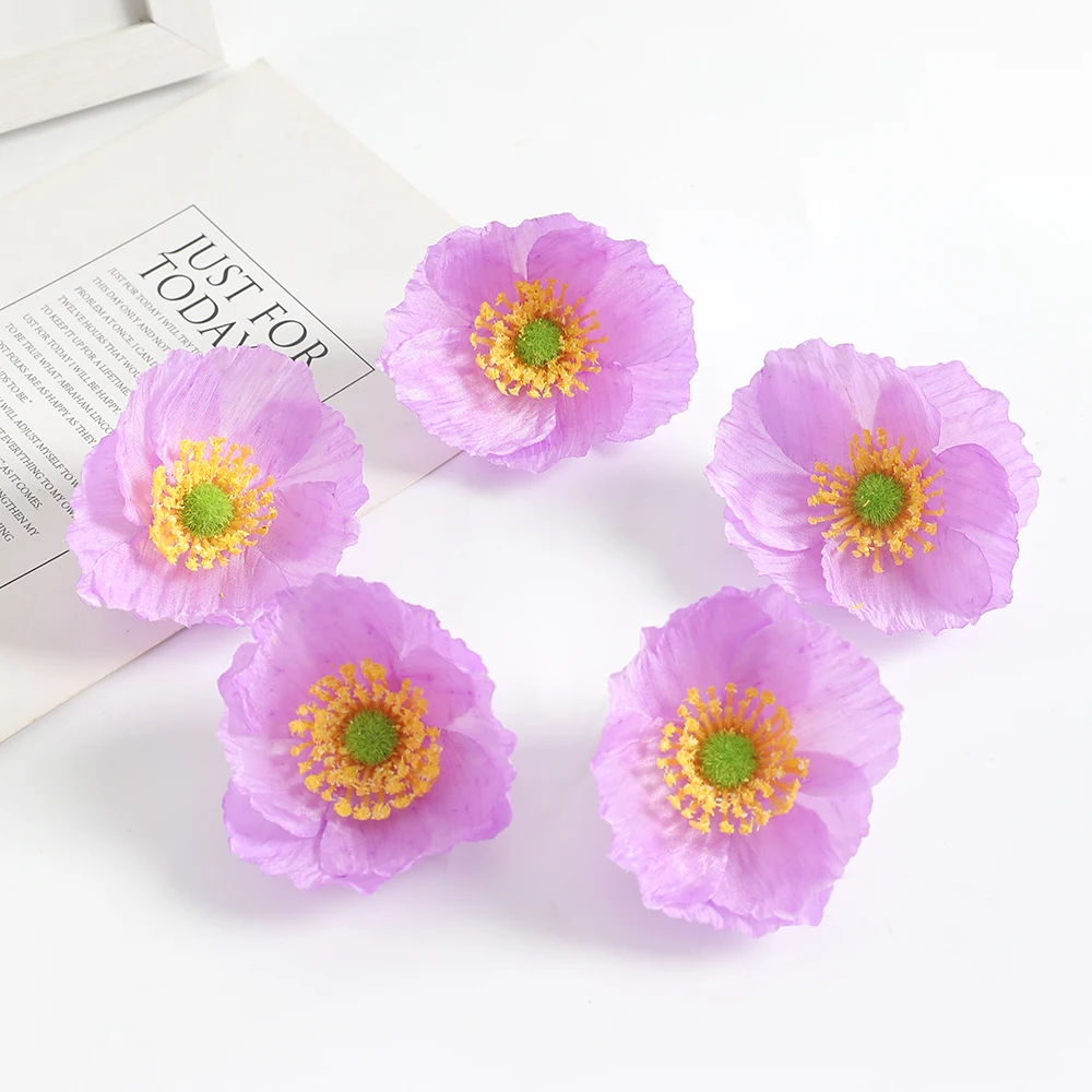 5/10/20pcs 7,5 cm Seide künstliche Mohn Blumen köpfe für Hochzeits feier Home Room Dekoration DIY Zubehör Kunstblumen Handwerk – Detail 7