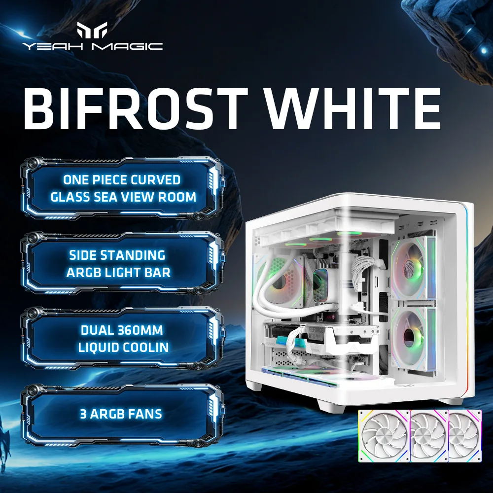 Yeah Magic Computer Case Yeah magic BIFROST PC Case argb*3 M-ATX ITX Sea View Room Side ...