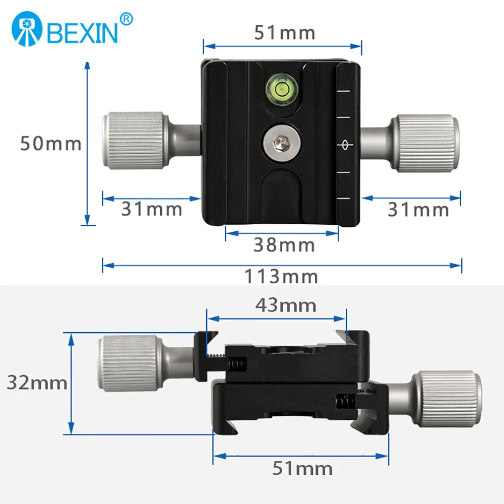 BEXIN QR-50B 카메라 클램프 퀵 릴리스 플레이트 어댑터 마운트, 일반 퀵 클립 슬라이드 클램프, 릴리스 플레이트 Dslr 카메라 삼각대용