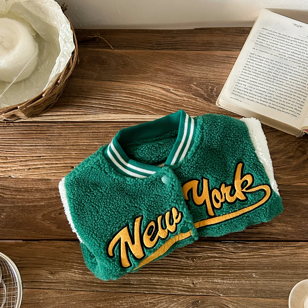 Baby Winter Coat Boys Girls Warm Coral Fleece Baby Plus Fleece New York Top Child Clothing Kids Jackets Bottom Autumn Coat 0-3Y