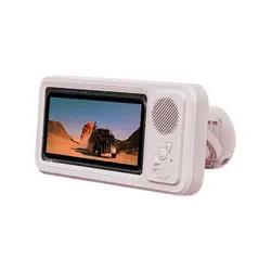 Waterproof Shower Phone Holder with Bluetooth Speaker and Hands - Free Calling Capability (Pink)