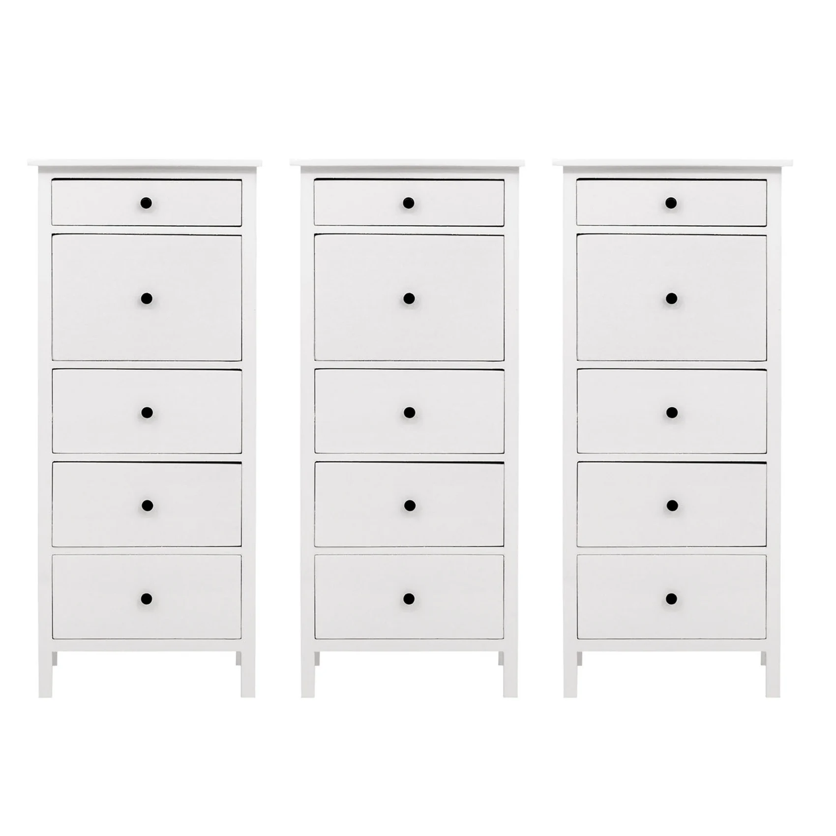 BAAU 3X 1/10 Bjd Ob11 Miniature Furniture Mini Model Chest of Five Drawers Accessories White