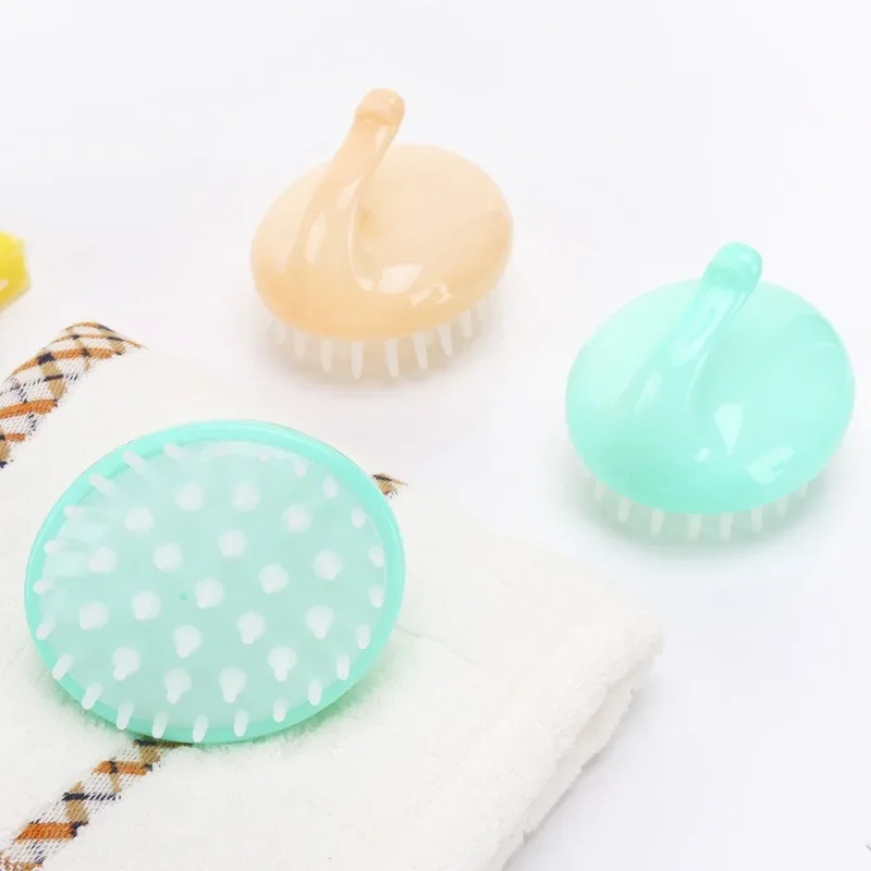 Silicone Shampoo Brush for Baby Infant Bathing Soft Silicone Boys Kids Shower Brush Head Hair Washing Massage Brushes Wipe Comb