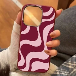 Retro Pink Abstract Wave Pattern Phone Case - Soft Cover - iPhone SE (2020) (T13955)