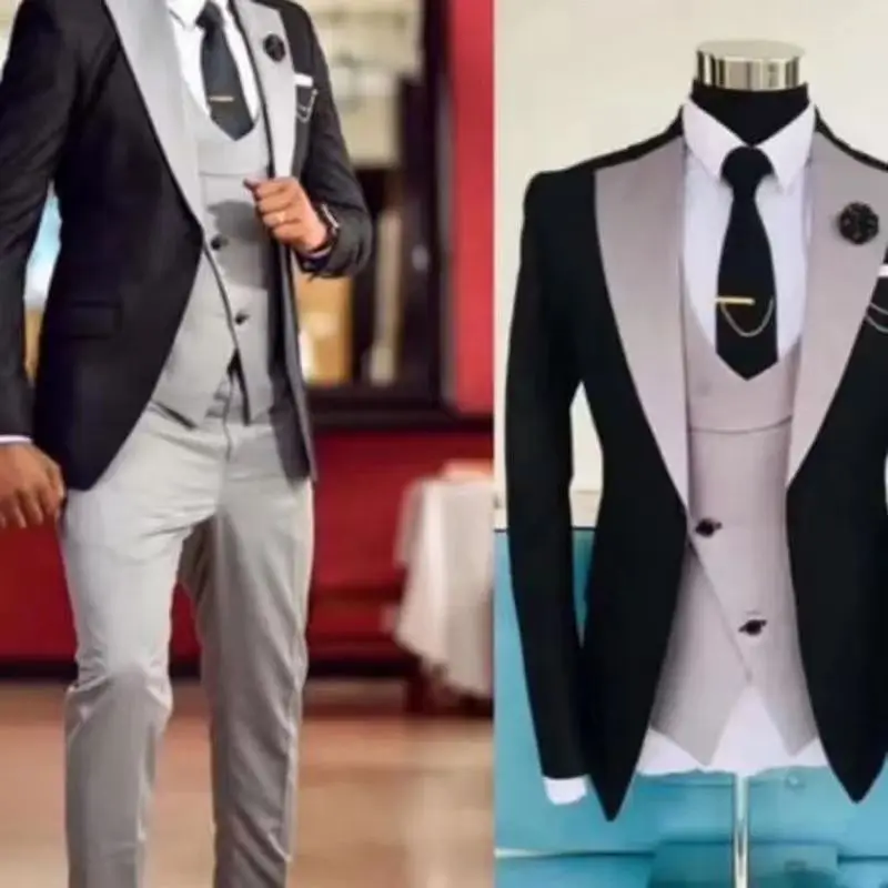 

2023 New British Harbor style dress Day Jacket+Vest+Pants Fashion casual trend youth men's XS-5XL suit