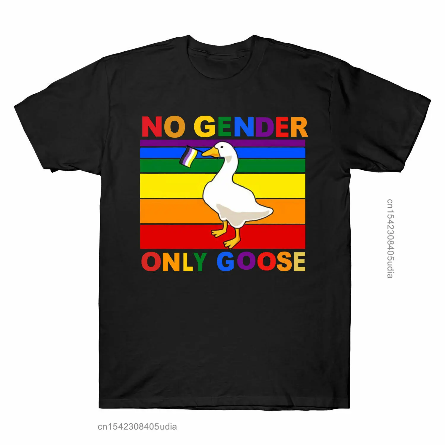 

No Gender Goose Gift Men's T Shirt New LGBT Pride Colorful Tees Harajuku Aesthetic T-Shirts Printing T-Shirts Men