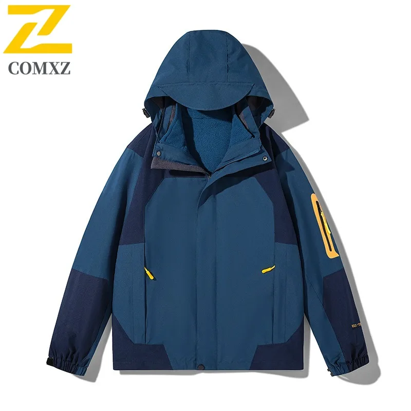 COMXZ Men Outdoor Jacket Thickened Mountaineering Windproof Warm Parka Fashion Hooded Design Cold Resistant Winter Jackets