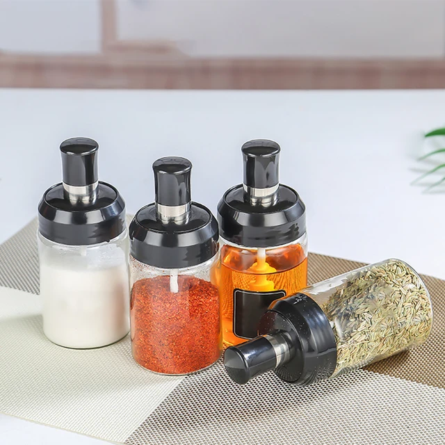 Spice Jars Set Kitchen Seasoning Sauce Bottle Spice Jar Glass Jars and Lids  Household Glass Containers Salt Jar Kitchen Utensils - AliExpress