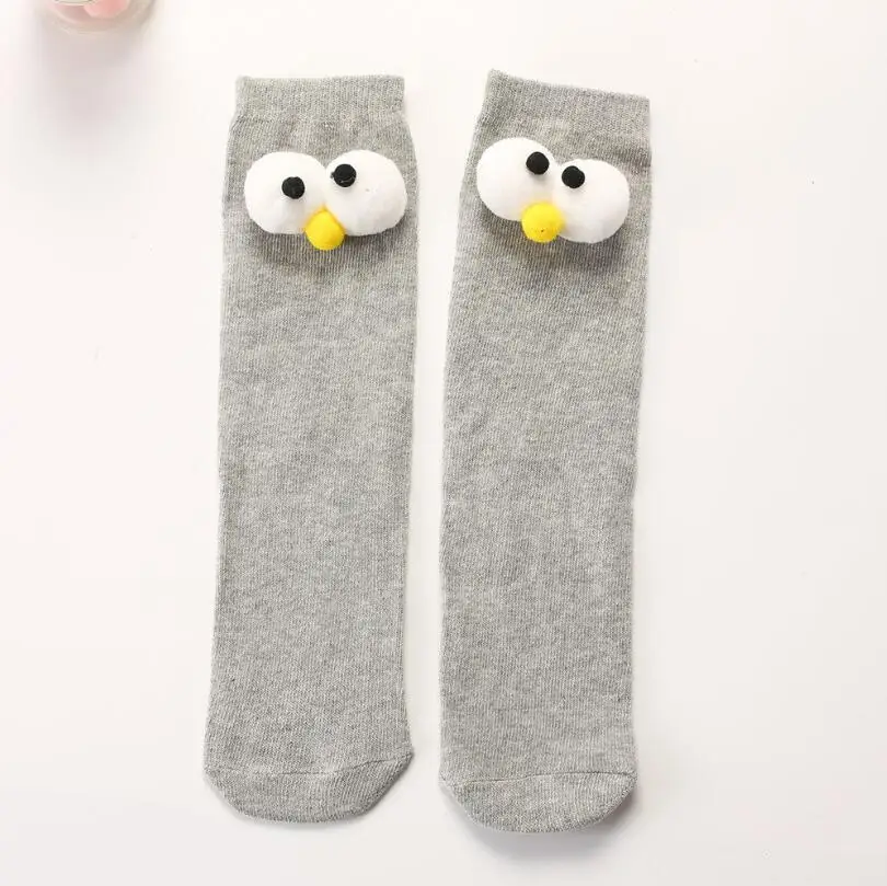 Cozy Cartoon Knee-High Cotton Socks for Kids - Fun Eye Design Christmas Gift